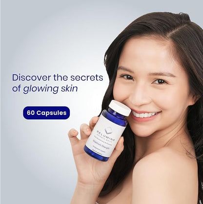 Relumins Advanced White Oral Glutathione Brightening Formula Capsules- Max Strength New with Rose HIPS - 60 Capsules x 3 Bottles