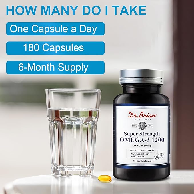 Dr.Brian Omega 3 Fish Oil - 1200 mg |180 Softgels Lemon Flavor rTG Omega3 | EPA & DHA | High Absorption Omega 3 Fatty Acid Supplements for Healthy Heart & Brain -180 Day Supply