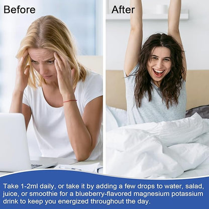 (2 Pack) Potassium Magnesium Supplement Liquid with Potassium, Magnesium,Calcium, Vitamin D3, Zinc, for Adult and Kid, Sugar Free