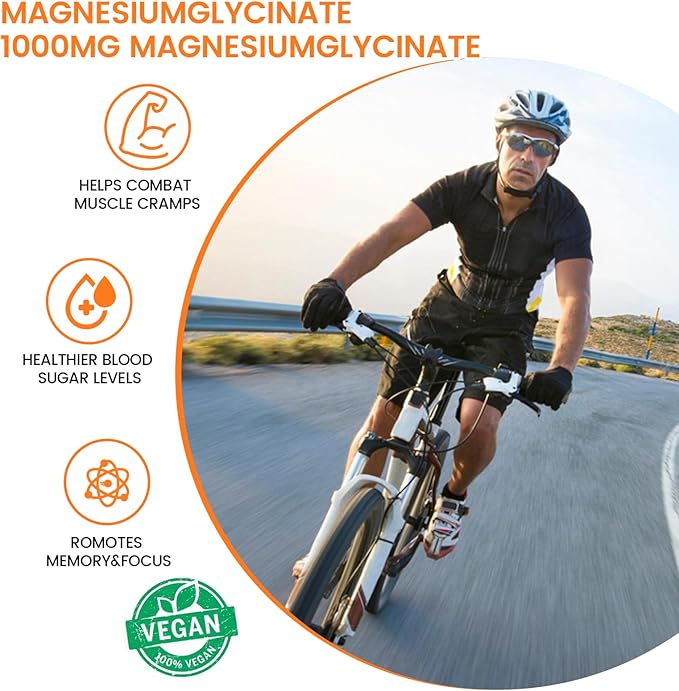 Magnesium Glycinate Gummies 1000mg - 90 Ct | Magnesium Potassium Supplements for Relaxation, Stress Relief, with Vitamin D, B6, CoQ10 for Calm Mood & Sleep Support - Orange Gummies