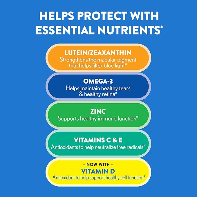 Ocuvite Eye Health Formula Eye Vitamin & Mineral Supplement with Lutein, Zeaxanthin and Omega-3 from Bausch + Lomb, 30 Soft Gels