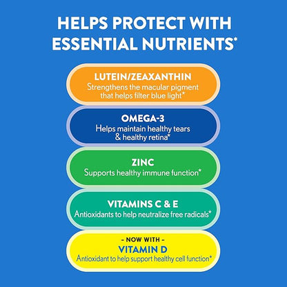 Ocuvite Eye Health Formula Eye Vitamin & Mineral Supplement with Lutein, Zeaxanthin and Omega-3 from Bausch + Lomb, 30 Soft Gels
