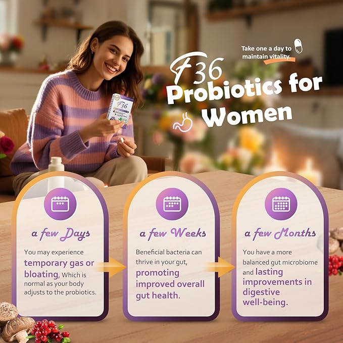 Probiotics 55 Billion CFU Support Vaginal, Immune, Digestive, PH Balance. Promote Sleep and Relief Allergy. All Natural Ingredients with β-Glucan, Cranberry - 30 Capsules