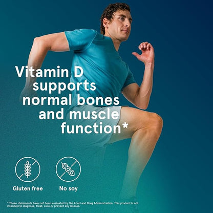Puori Vitamin D3 with Virgin Coconut Oil - 240 x 2500 IU - for Muscle Function, Bone Health, Immune Support and Calcium Uptake- Non-GMO and Gluten Free - For Adults