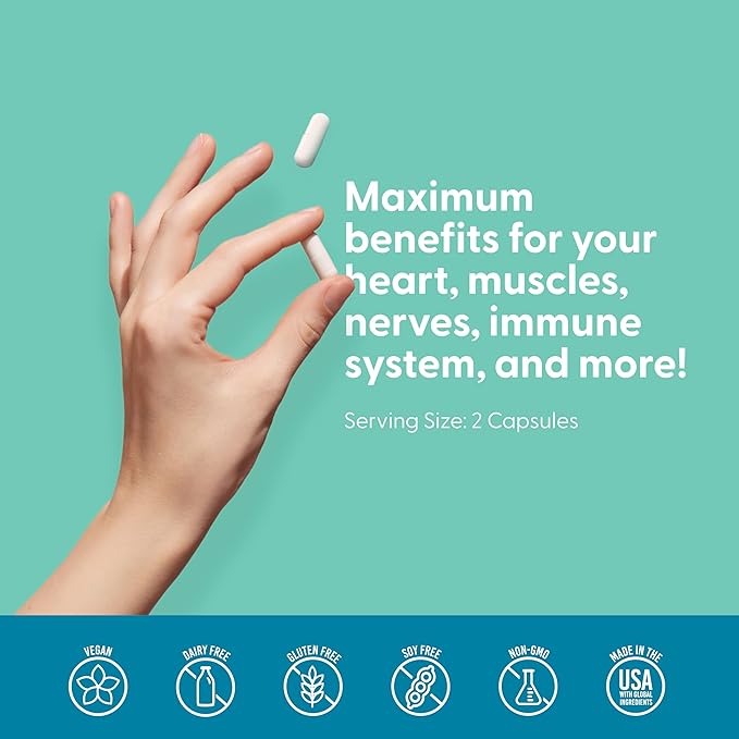 Lively Vitamin Co. Magnesium Ease - Chelated - Highly Bioavailable - Tension - Stress - Nerves - Immune Function - RLS - Gluten Dairy Soy Free - Non-GMO - 180 Vegan Capsules