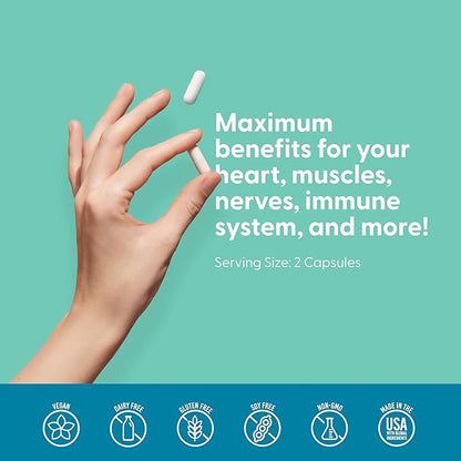 Lively Vitamin Co. Magnesium Ease - Chelated - Highly Bioavailable - Tension - Stress - Nerves - Immune Function - RLS - Gluten Dairy Soy Free - Non-GMO - 180 Vegan Capsules