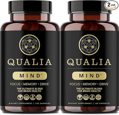 QUALIA MIND | The Ultimate Blend For Brain Health* | Doctor-Formulated Nootropic To Fuel Focus & Concentration* | Supports Long Term Brain Health| Maintain Drive & Productivity | 2 Month Supply