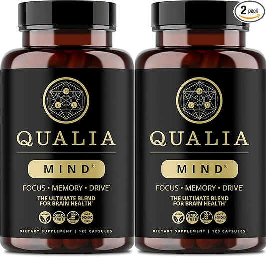 QUALIA MIND | The Ultimate Blend For Brain Health* | Doctor-Formulated Nootropic To Fuel Focus & Concentration* | Supports Long Term Brain Health| Maintain Drive & Productivity | 2 Month Supply