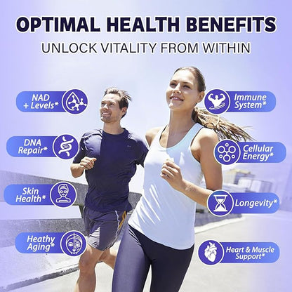 NMNH (Dihydronicotinamide Mononucleotide), NMNH Supplement w/Niacinamide (Vitamin B3), Quercetin, Trans-Resveratrol, Support NAD+, Skin Cell Health*, Anti-Aging & Energy, 120 Caps