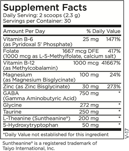 Metabolic Maintenance Spectrum Awakening - Mood, Calm + Focus Support Supplement with Folate, Magnesium, L-Theanine, GABA + 5-HTP - Supports Healthy Nervous System Functioning (69g / 30 Servings)