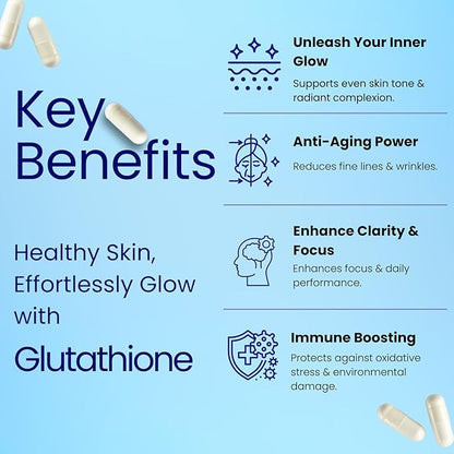 Relumins Advance Nutrition Gluta 1000 - Reduced L-Glutathione, Alpha Lipoic Acid & Rose HIPS - Antioxidant Support for Skin & Overall Wellness - 60 Veg Capsules x 3 Bottles (90-Day Supply)