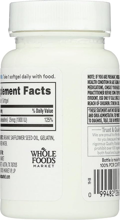 365 by Whole Foods Market, Vitamin D3, 1000 IU, 250 Softgels