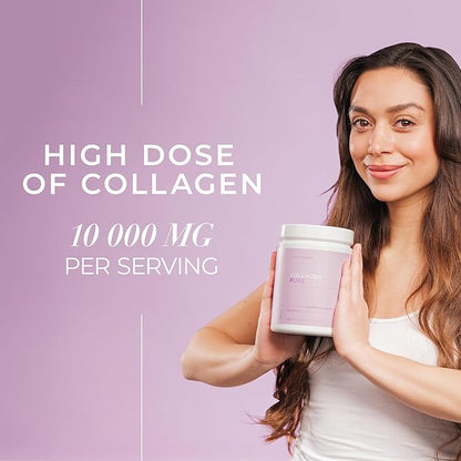 Swedish Collagen - Hydrolyzed Marine Collagen 10,000 mg Powder Supplement - Pack of 300 g, 30 Day Supply | Pure Peptide for Healthy Hair, Skin, Nails & Joints I 100% Natural & Gluten Free | Sugar-Free