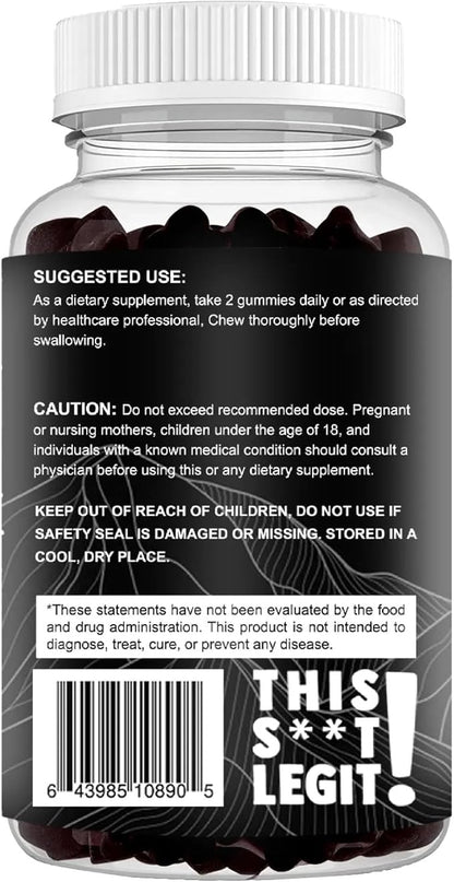 Shilajit Gummies I Lab Tested I No Added Sugar I Ashwagandha, Chaga Mushrooms | Fulvic Acid & 85+ Trace Minerals I for Men, Women I Non-GMO I 100% Natural & Organic I 60 Gummy