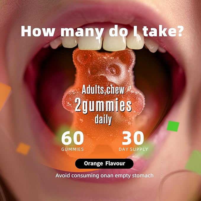 Magnesium Glycinate Gummies 1000mg - for Adults Magnesium Potassium Supplement with Vitamin D, B6, CoQ10 for Calm Mood & Sleep Support - 120 Orange Gummies -2 Pack