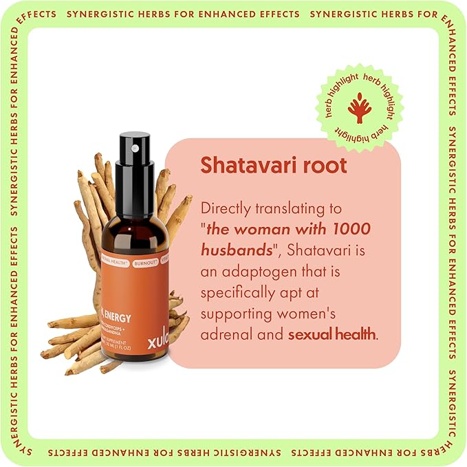 Herbs Hi, Energy - Adrenal Support Supplement Spray with 7 Synergistic Adaptogens, Ashwagandha & Cordyceps - Stress Relief, Energy Boost & Cortisol Balance for Women - 60 Servings