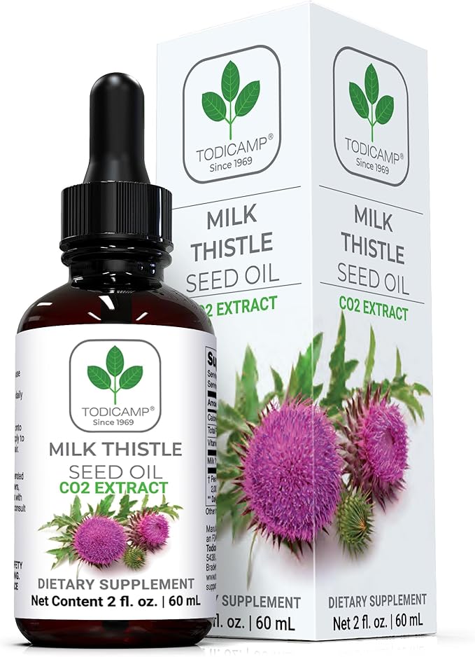 CO2 Liquid Milk Thistle Extract 2 fl oz - Milk Thistle Supplement CO2 Milk Thistle Seed Oil - Rich in Silymarin, VIT E, Zinc, Omegas, Tocopherols - Sweet and Pleasant Taste