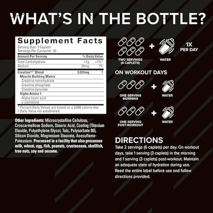 Six Star Creatine Pills, X3 (60 Caplets) - Creatine for Women & Men - Creatine Capsules Support Muscle Strength - Pre & Post Workout Creatine Supplement for Muscle Recovery & Building - 20 Servings