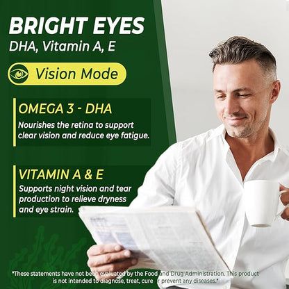 Vegan Omega 3 Supplement Gummies 1000mg for Women & Men, Omega 3 Fish Oil Alternative w/CoQ10, Astaxanthin, Vitamin A, E, D3 for Brain, Eye, Antioxidant - Algae DHA 640mg & EPA 290mg, Sugar Free 1Pack