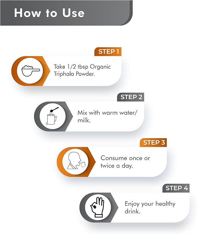 Just Jaivik 100% Organic Triphala Powder 227 gm / 0.5 lb | Supports Immunity & Digestive Functions | Natural Antioxidant | Certified Organic by OneCert Asia