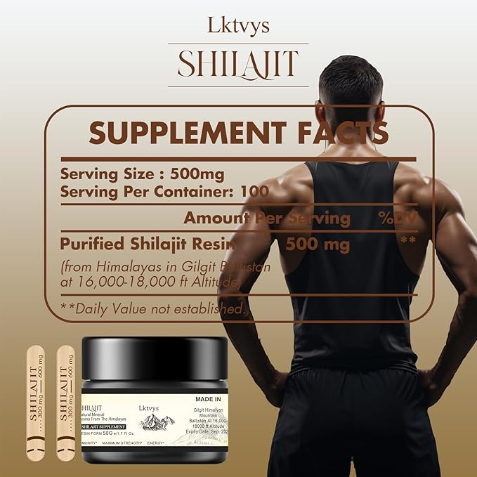 Premium Himalayan Shilajit Resin - 50g Pure & Natural Supplement for Energy, Immunity, and Mental Clarity, Rich in Fulvic Acid & Essential Minerals, Preservative-Free