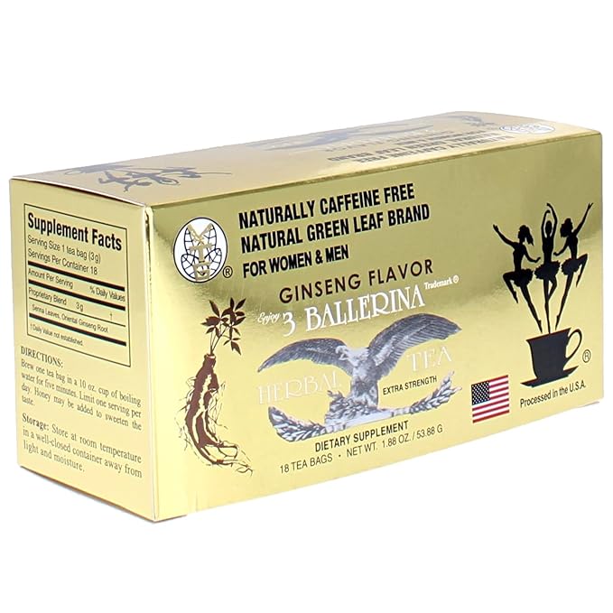 Ginseng Slim Power 3 Ballerina Tea - 18 Tea Bags (For Women & Men)