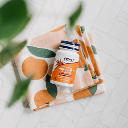 NOW Foods Supplements, Vitamin D-3 5,000 IU, High Potency, Structural Support*, 120 Softgels