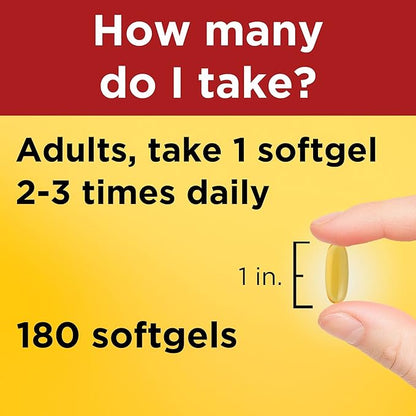 Nature Made Flaxseed Oil 1000 mg, Dietary Supplement for Heart Health Support, 180 Softgels (Pack of 2)