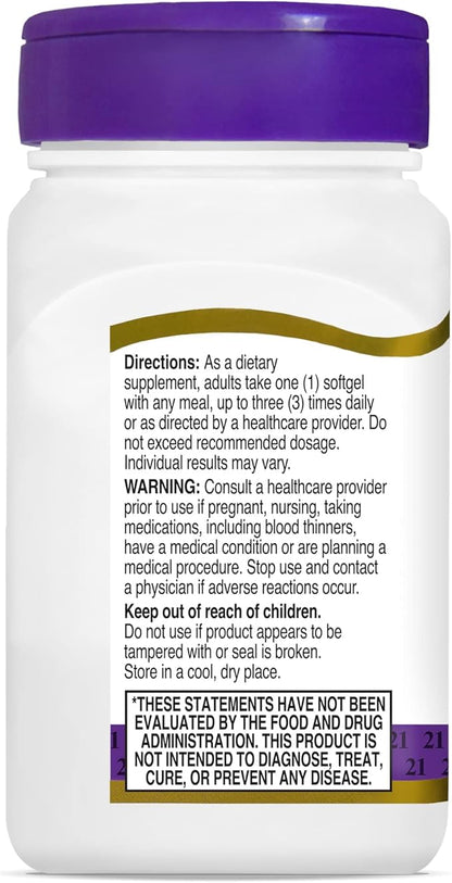 21st Century Fish Oil 1000 mg Softgels, 60 Count (Pack of 3)