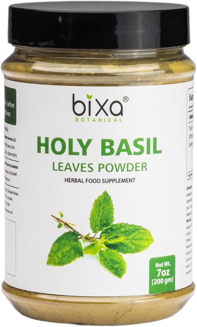 bixa BOTANICAL Tulsi Leaves Powder (Holy Basil Leaf/Ocimum Sanctum) 7 Oz / 200g,Pack of 1 | Support Immunity|Taken as Tea
