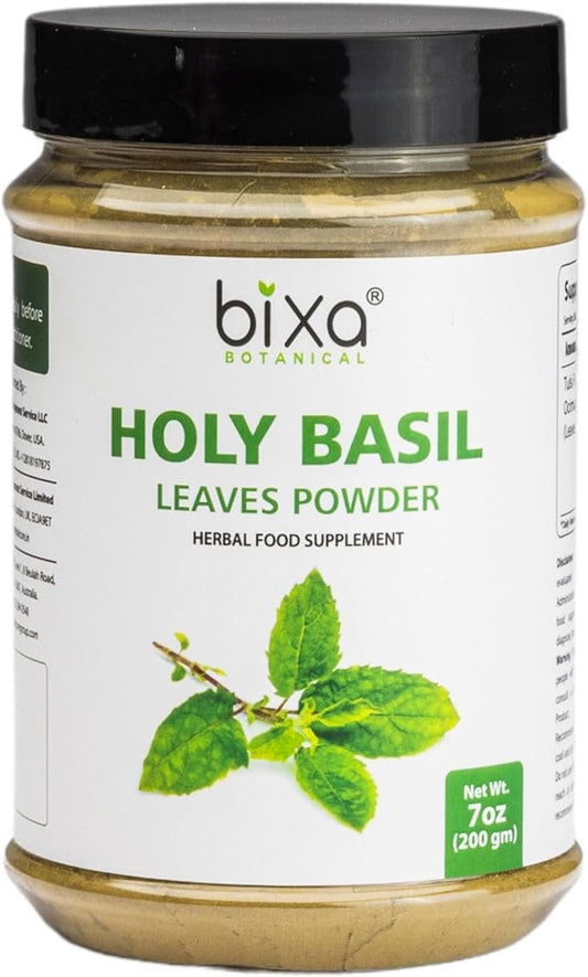 bixa BOTANICAL Tulsi Leaves Powder (Holy Basil Leaf/Ocimum Sanctum) 7 Oz / 200g,Pack of 1 | Support Immunity|Taken as Tea