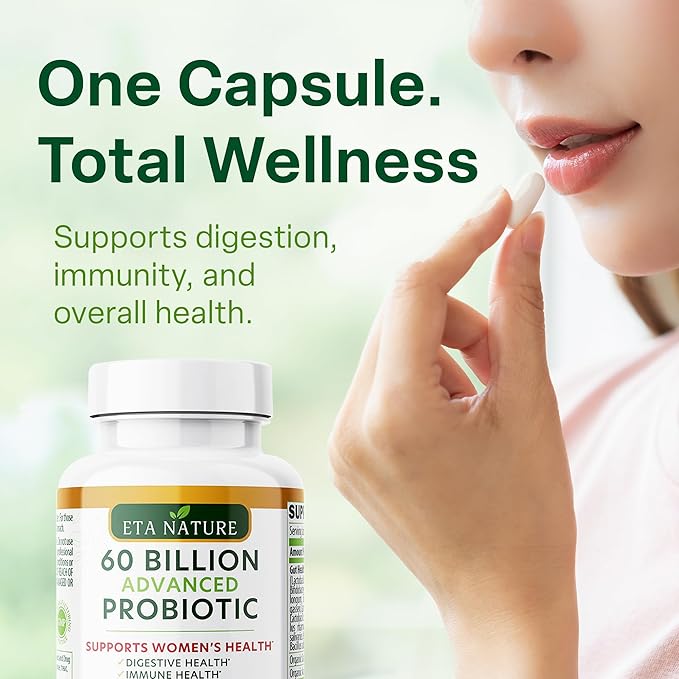 Advanced Probiotics for Women with 60 Billion CFUs 18 Strains Lactobacillus & Cranberries - Prebiotics and Probiotics for Womens Digestive Health Gut Support & Vaginal Health, Yeast & Flora