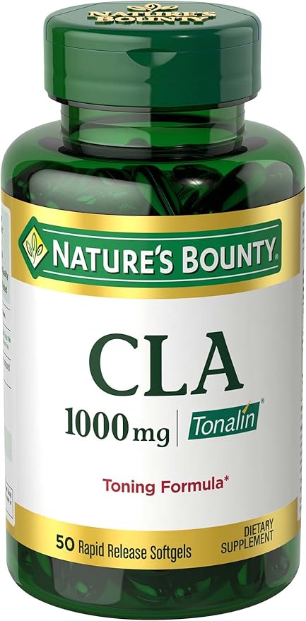 Nature's Bounty Tonalin Pills and Dietary Supplement, Diet and Body Support, 1000 mg, 50 Rapid Release Softgels