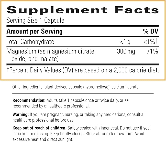 Integrative Therapeutics Tri-Magnesium - Supports Healthy Bones & Teeth* - Supports Cardiovascular & Neurological Function* - Promotes Calm* - 90 Capsules