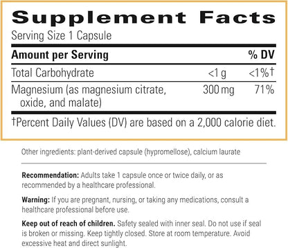 Integrative Therapeutics Tri-Magnesium - Supports Healthy Bones & Teeth* - Supports Cardiovascular & Neurological Function* - Promotes Calm* - 90 Capsules
