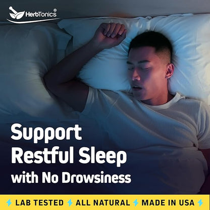 Herbtonics Night Time Weight Supplement & Sleep Aid – Dual-Action Metabolism & Appetite Support | Melatonin, L-Theanine, Lemon Balm, Green Tea Extract | GLP-1 Support | 60 Vegan Capsules