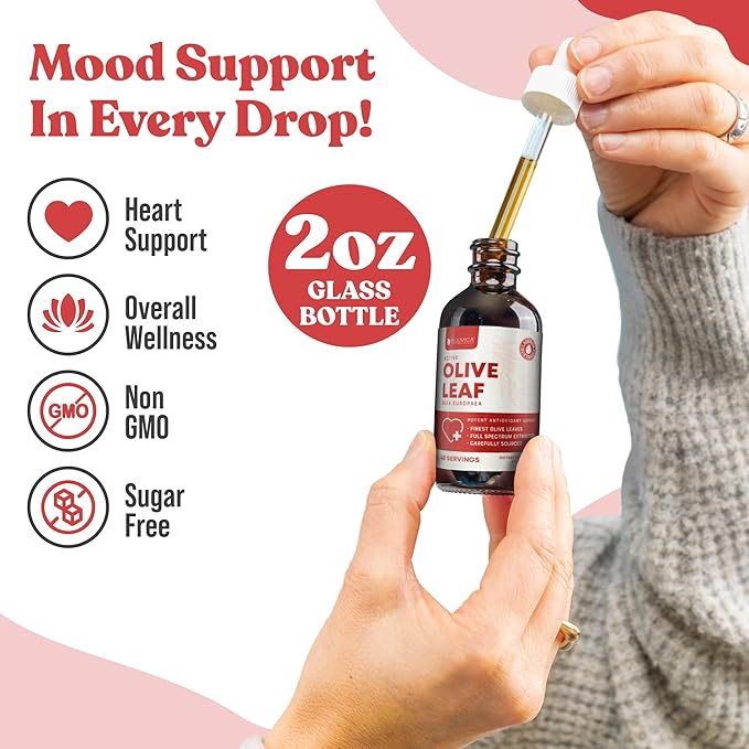 Rejuvica Active Olive Leaf Extract | Naturally Occurring Oleuropein Liquid Drops for Immune & Heart Support | Fast-Absorption, Vegan, Alcohol-Free | 6 fl oz