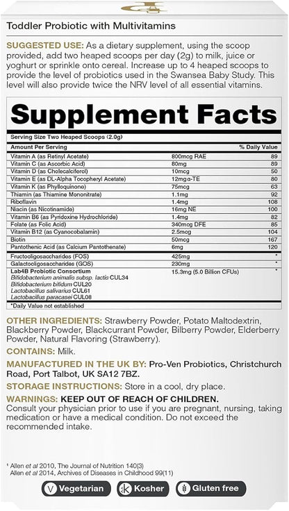 Probiotics for Toddlers | Lactobacillus & Bifidus | A-Z Multivitamins & Prebiotics | Supports Immune & Gut Health | Berry Flavor | 30-Day Supply
