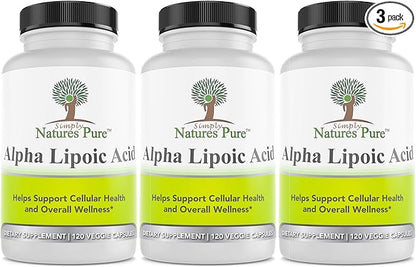 Simply Natures Pure Alpha Lipoic Acid 600mg 360 Veggie Capsules, Non-GMO Thioctic Acid 12 Month Supply