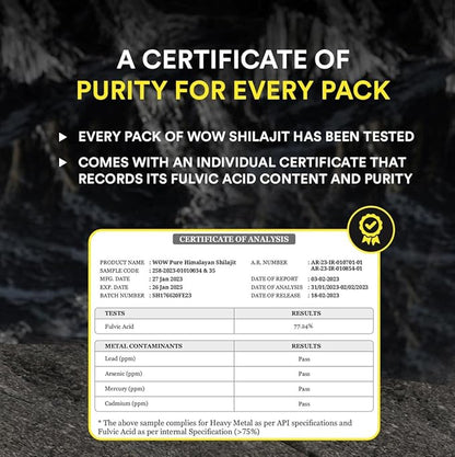 Pure Himalayan Shilajit/Shilajeet Resin - 20g | Guaranteed 75%+ Fulvic Acid | Sourced from ~18,000 ft | for Stamina, Endurance & Strength | Contains Lab Certificate