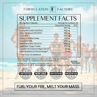 Melt Mode 10-in-1 Wellness Supplement with Green Tea Extract, L-Carnitine, CLA, Glucomannan & More (120 Capsules - 2 Month Supply)