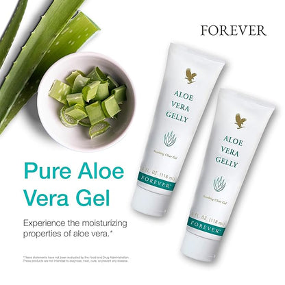 Forever Living - Aloe Vera Gelly - Pure Aloe Gel to Sooth, Moisturize and Condition - Vegan and Gluten-Free - 4 fl oz (Pack of 2)