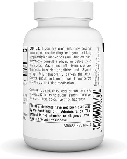 Source Naturals Charcoal - 100% Pure Activated, Digestive Aid - 100 Capsules