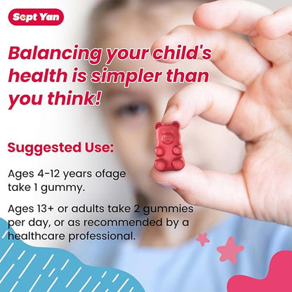 Magnesium Gummies for Kids - Magnesium Citrate Supplement with Vitamin B6, L-theanine, Chamomile & Lemon Balm - Calm Magnesium for Kids & Adults Sleep, Relaxation, Strawberry Flavor 60 Gummies