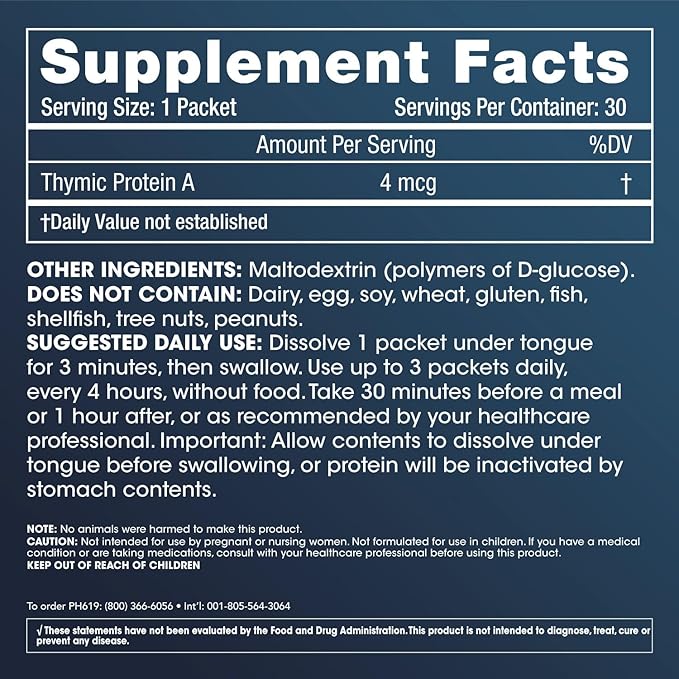 ProHealth ThymusPro Thymic Protein A (30 Packets) - Advanced Immune Support