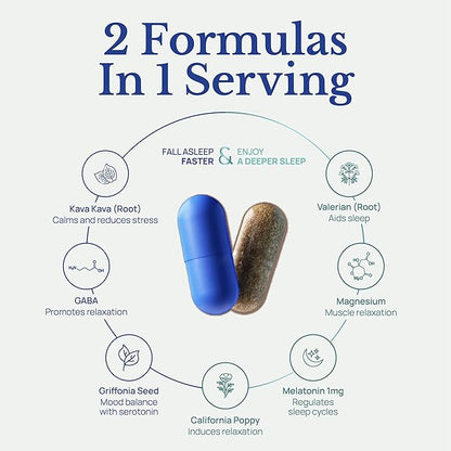 TAHIRO Sleep Well Supplement – Sleep Supplement with Kava, Valerian – Non-GMO Vegan Herbal Capsules Natural Formula – 28-Packets