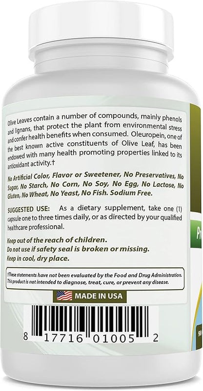 Best Naturals 2 Pack Olive Leaf Extract 700mg 90 Capsules (Total 180 Capsules)