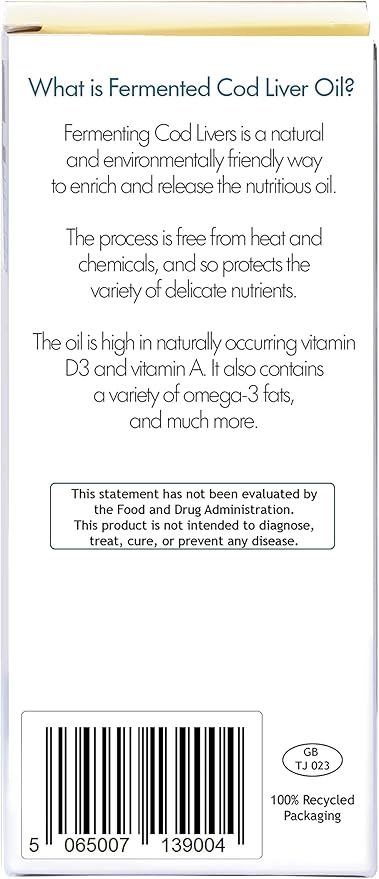 Fermented Cod Liver Oil - Cold Processed, Lacto-Fermented & Raw Cod Liver Oil - Made Exclusively with Atlantic Cod (Sicilian Lemon (Organic), 200ml (6.67Fl oz))