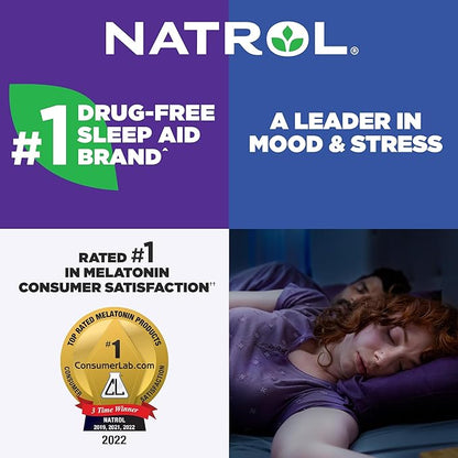 Natrol Melatonin 5 mg with Vitamin B-6 10 mg Time Release Sleep Aid Tablets, 100 Servings, Fall Asleep Faster & Stay Asleep Longer, Controlled Release, Drug Free Dietary Supplement, (Pack of 2)