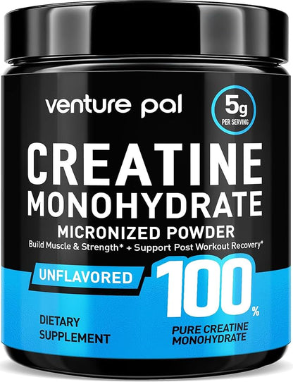 Venture Pal Micronized Creatine Monohydrate Powder – Unflavored Creatine for Women & Men, Creatina Monohidratada en Polvo